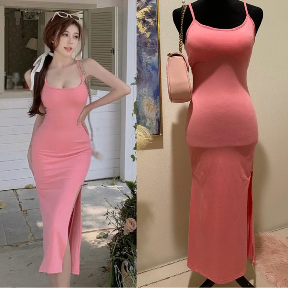 Summer Women's Dress High Waist Split Open Back Slim Sexy Strap. Can fit M & S